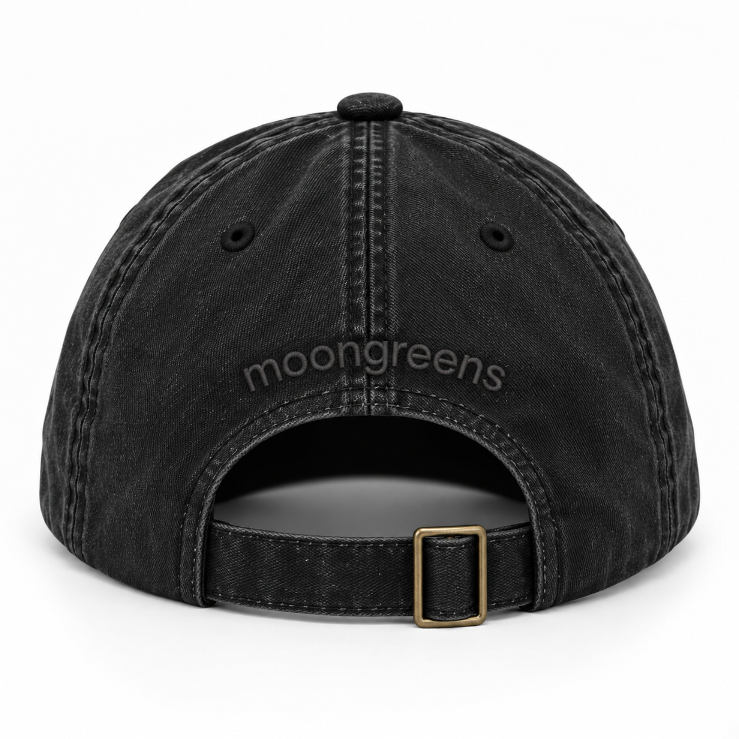 MOONGREENS Dad Cap — back, moongreens tone-on-tone