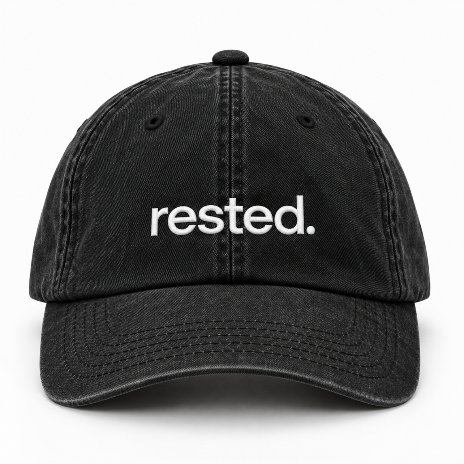 MOONGREENS Dad Cap — front, rested. embroidery